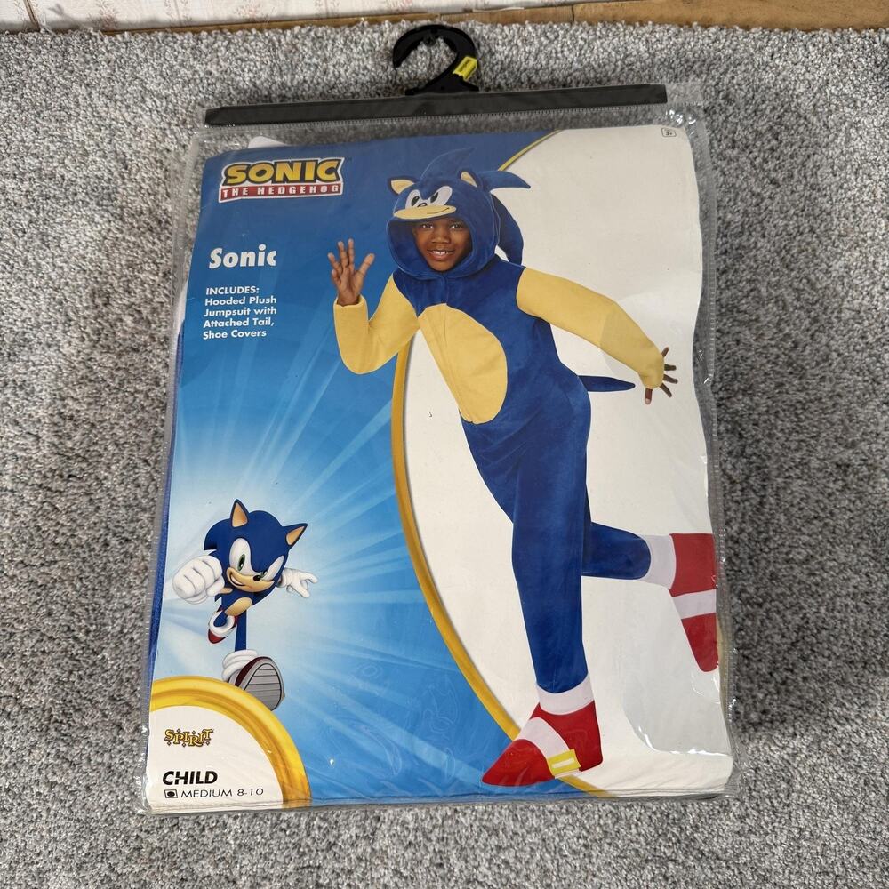 Spirit Sonic The Hedgehog Costume Child M 8-10 Video Game Cosplay Gamer Cartoon